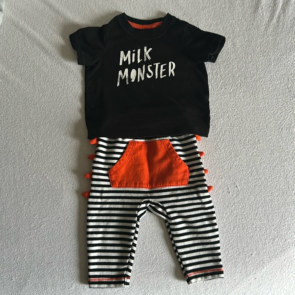Cat & Jack MILK MONSTER outfit.
